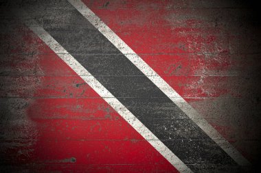 Sert beton duvarda Trinidad ve Tobago bayrağı