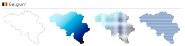 Belçika - özet, gradyan, noktalı ve geometrik ülke şekli