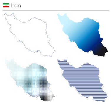 İran - özet, gradyan, noktalı ve geometrik ülke şekli