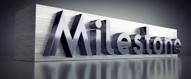 Milestone - Metal baskı konsepti - 3D illüstrasyon