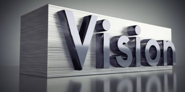 Vision - Metal baskı konsepti - 3D illüstrasyon