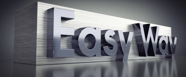 Kolay yol - Metal baskı konsepti - 3B illüstrasyon
