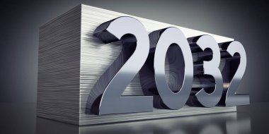 2032 - Metal baskı konsepti - 3D illüstrasyon