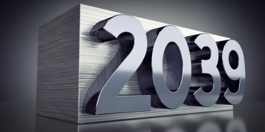 2039 - Metal baskı konsepti - 3D illüstrasyon