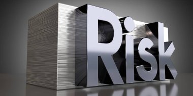Risk - Metal baskı konsepti - 3B illüstrasyon