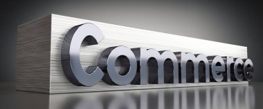 Ticaret - Metal baskı konsepti - 3D illüstrasyon