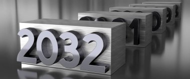 2032 - Metal baskı konsepti - 3D illüstrasyon