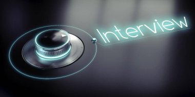 c-rotary düğmesi ve parlayan kelime - 3D illüstrasyon