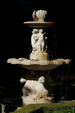 Walbrzych, Polonya - 12 Ağustos 2024 Ksiaz Kalesi 'ndeki Çeşme