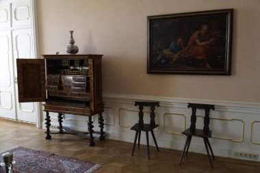 Walbrzych, Polonya - 12 Ağustos 2024 - Ksiaz Kalesinin İçi