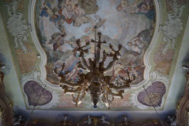 Walbrzych, Polonya - 12 Ağustos 2024 - Maximilian Hall, Ksiaz Castle