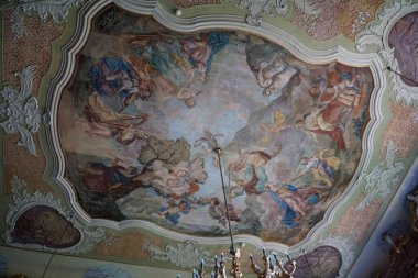 Walbrzych, Polonya - 12 Ağustos 2024 - Maximilian Hall, Ksiaz Castle