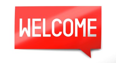 Welcome - speech bubble - 3D illustration
