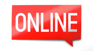 Online - speech bubble - 3D illustration