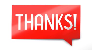 Thanks - speech bubble - 3D illustration