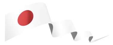 Japonya bayrağı - beyaz arkaplanda izole edilmiş dalgalı kurdele - 3D illüstrasyon