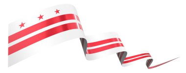 Columbia bayrağı - beyaz arkaplanda izole edilmiş dalgalı kurdele - 3D illüstrasyon