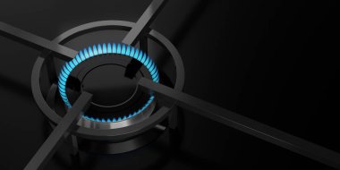 Izgaralı tek propan bütan gazı yakıcı - 3 boyutlu illüstrasyon