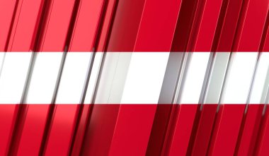 Avusturya - çizgili geometrik bayrak - 3D illüstrasyon