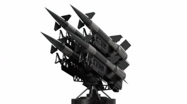 Dört füze fırlatıcıda, beyaz arka plan - 3840x2160px (3840x2160px))