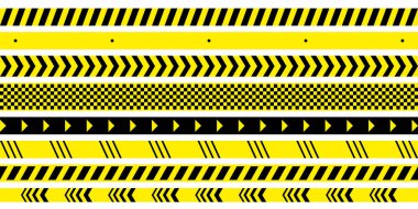 Sarı uyarı bantları - vektör illüstrasyonu