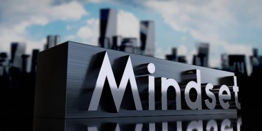 Zihin Seti - Metal küboid ve gökdelenler - 3D illüstrasyon