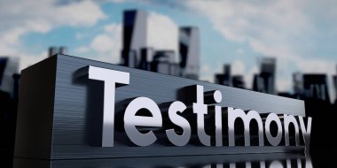 İfade - Metal küboid ve gökdelenler - 3D illüstrasyon