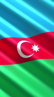 Azerbaycan - dikey bayrak - dikey döngü 3D 4k animasyon (2160 x 3840 px)