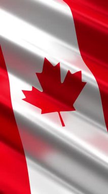 Kanada - dikey bayrak - pürüzsüz döngü 3D 4k animasyon (2160 x 3840 px)