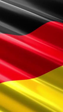 Almanya - dikey bayrak - dikey döngü 3D 4k animasyon (2160 x 3840 px)
