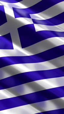 Yunanistan - dikey bayrak - pürüzsüz döngü 3D 4k animasyon (2160 x 3840 px)