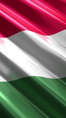 Macaristan - dikey bayrak - pürüzsüz döngü 3D 4k animasyon (2160 x 3840 px)
