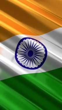 Hindistan - dikey bayrak - dikey döngü 3D 4k animasyon (2160 x 3840 px)
