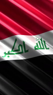 Irak - dikey bayrak - dikey döngü 3D 4k animasyon (2160 x 3840 px)