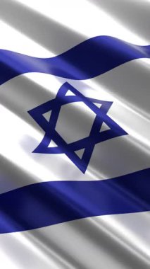 İsrail - dikey bayrak - pürüzsüz döngü 3D 4k animasyon (2160 x 3840 px)