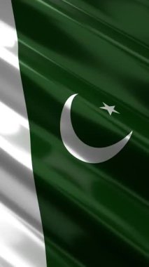 Pakistan - dikey bayrak - pürüzsüz döngü 3D 4k animasyon (2160 x 3840 px)
