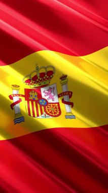 İspanya - dikey bayrak - pürüzsüz döngü 3D 4k animasyon (2160 x 3840 px)