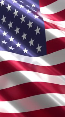 Usa - dikey bayrak - pürüzsüz döngü 3D 4k animasyon (2160 x 3840 px)