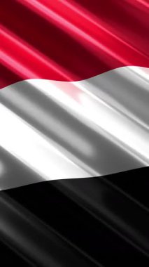 Yemen - dikey bayrak - dikey döngü 3D 4k animasyon (2160 x 3840 px)