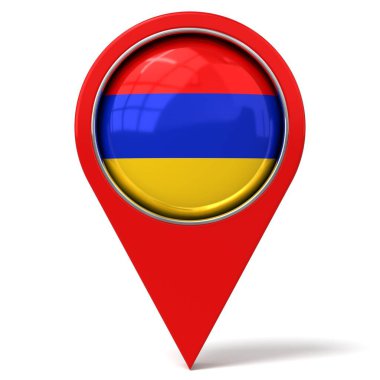 Ermenistan - bayraklı konum broşu - 3D illüstrasyon