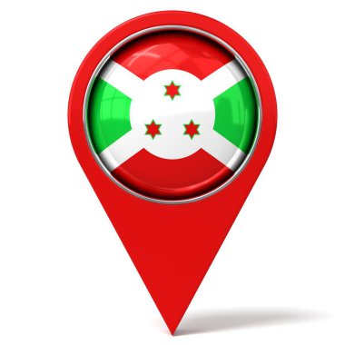 Burundi - bayraklı konum broşu - 3D illüstrasyon