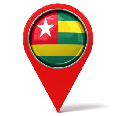 Togo - bayraklı konum broşu - 3D illüstrasyon