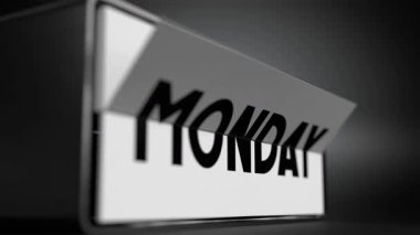 Seçici odak ile haftanın günlerini Pazar 'dan Cumartesi' ye çevirme takvimi - 3840x2160 px).