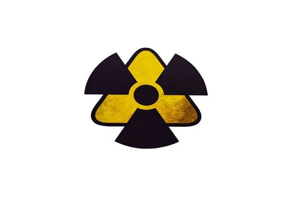 Σήμανση Ζώνης Κινδύνου Ακτινοβολίας Που Απομονώνεται Λευκό Φόντο Ραδιενέργεια Πυρηνικός — Φωτογραφία Αρχείου