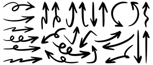 一组手绘矢量箭头在白色背景上点缀 设计元素矢量图解 — 图库矢量图片