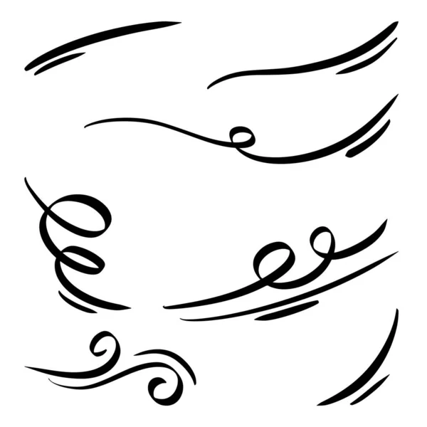 Стиль Ескізу Doodle Вітрового Пориву Мультяшна Рука Намальована Ілюстрація Концептуального — стоковий вектор