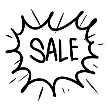 Çizgi roman konuşma baloncuklarının çizim stili, konsept tasarım için metin satışı elle çizilmiş..