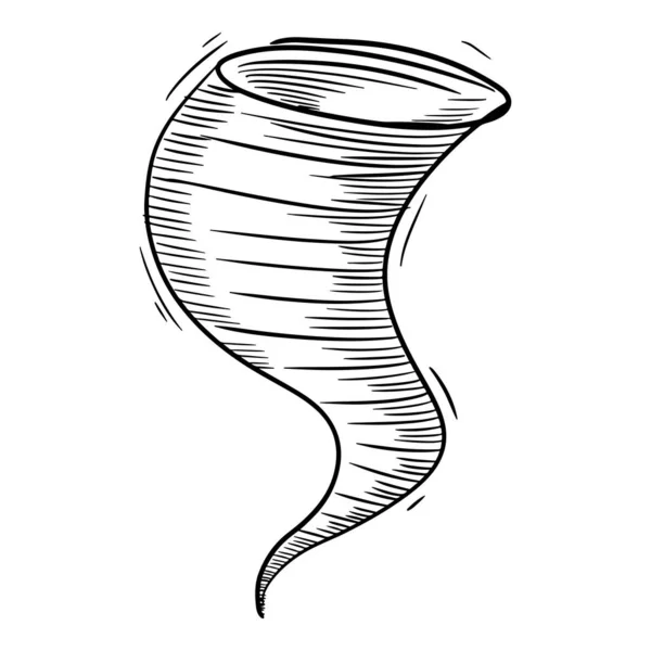 Doodle Schizzo Stile Del Cartone Animato Tornado Illustrazione Disegnata Mano — Vettoriale Stock