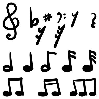 Doodle sketch style of music note vector illustration for concept design.