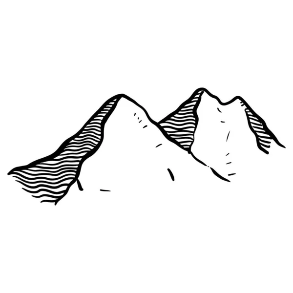 Doodle Skiss Stil Mountain Vektor Illustration För Koncept Design — Stock vektor